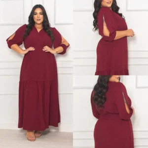 vestido longo plus size - Vestido Longo Forever Mix Plus Size