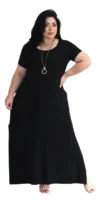 Vestido Plus Size - Vestido Plus Size Império 22 Moda
