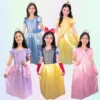 Vestido Princesa Infantil - Vestido Princesas Fantasia Menina Infantil Kit
