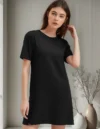 vestido camiseta alongada - Vestido Tipo Camiseta Alongada Slim Fitness
