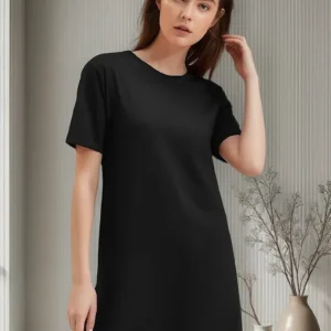 vestido camiseta alongada - Vestido Tipo Camiseta Alongada Slim Fitness