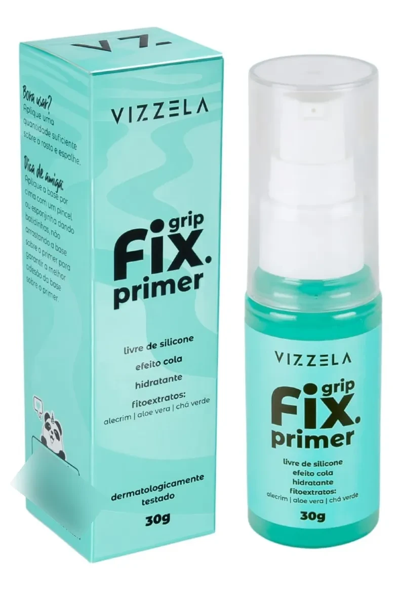Primer Vizzela Grip Fix 30g Original: Pele Hidratada e Maquiagem Impecável | Frete Grátis primer facial - Primer Vizzela Grip Fix