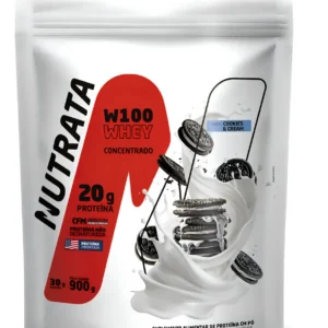 W100 Whey Concentrado Pouch 900g Cookies & Cream Nutrata