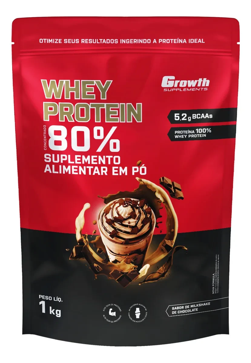 Whey Protein Concentrado Growth Supplements Milkshake: Melhor Preço e Original! Whey Protein Concentrado - Whey Protein concentrado Growth Supplements Milkshake