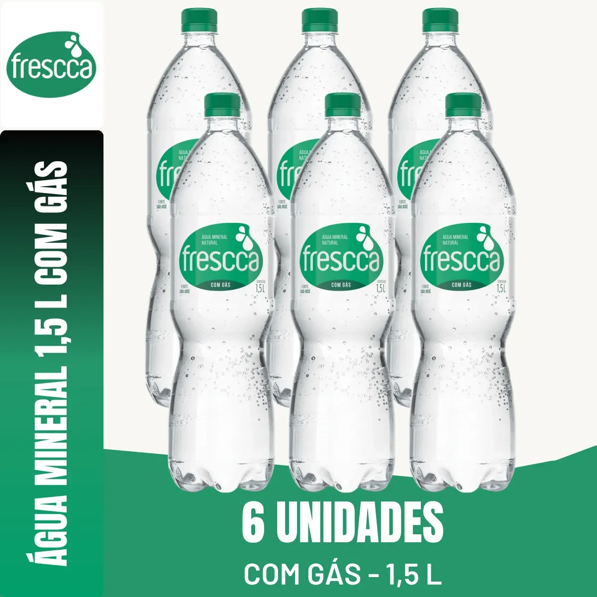 Água com Gás Frescca Pack 6x1,5L: Melhor Preço e Frete Grátis! Água com gás Frescca - Água Mineral Frescca Com Gás