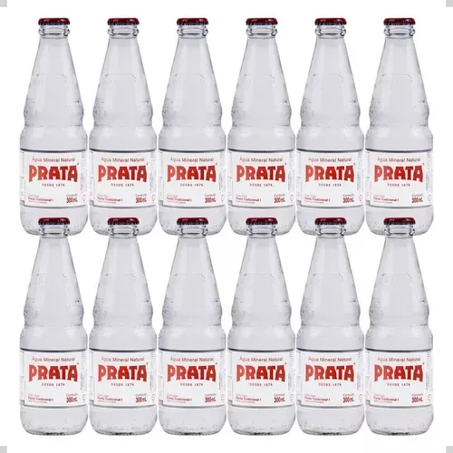 Água mineral Prata com gás garrafa 300 mL Kit com 12 unidades Água mineral Prata com gás garrafa 300 mL Kit com 12 unidades