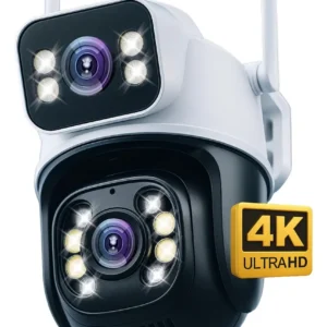 Câmera Segurança Ip Externa Wifi A28 App Icsee À Prova Dágua Ip66 Dome Lente Dupla Lentes 2 Em 1 Vigilancia Visão Noturna Infravermelho 4k Uhd Nova Geração Lançamento 2026 Nexgen