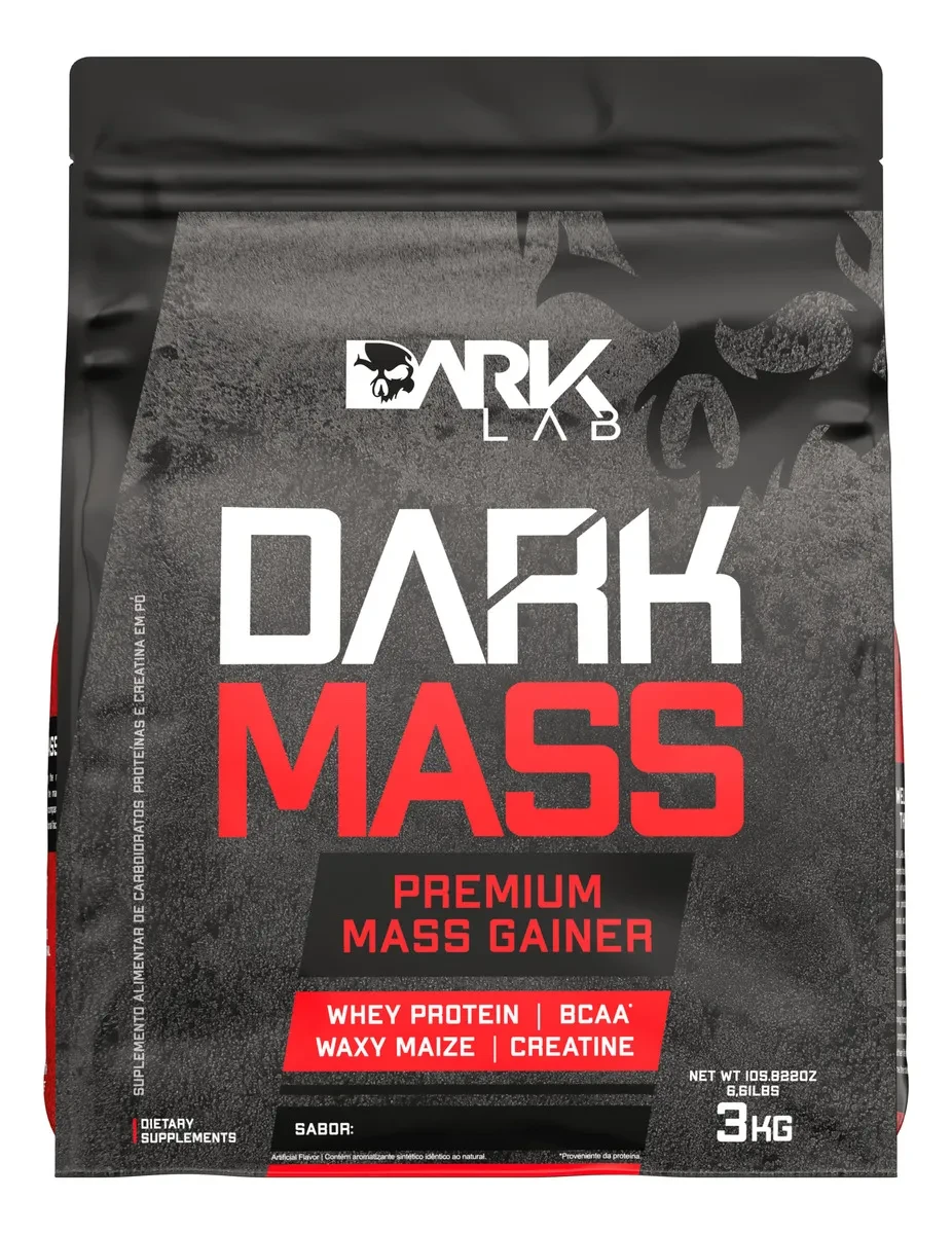 Dark Mass 3kg Dark Lab Baunilha: Melhor Hipercalórico com Promoção! Dark Mass - Dark Mass 3kg Dark Lab Baunilha