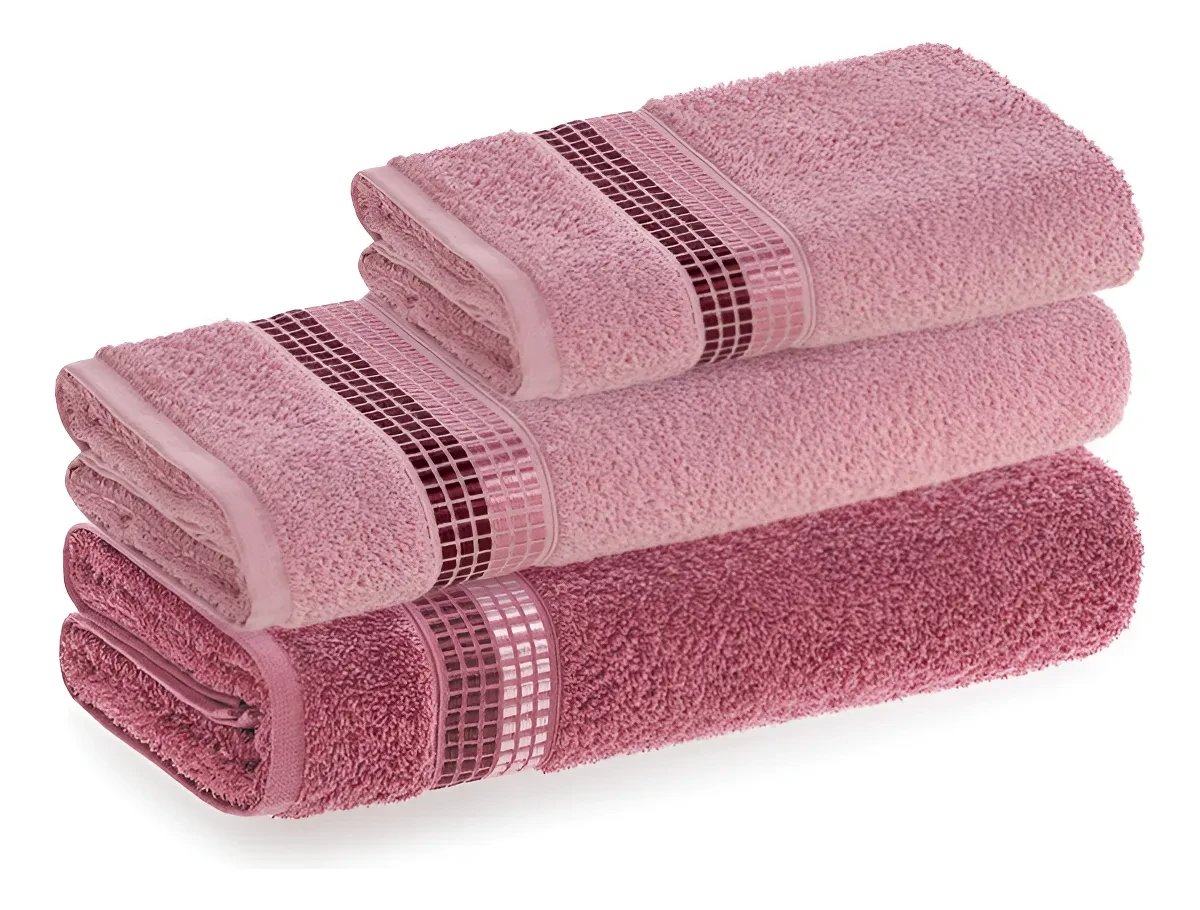 Kit Toalhas de Banho Dimer Casa In Lavanda e Amaranto - FRETE GRÁTIS Kit toalhas de banho - Kit Toalhas De Banho Dimer Casa