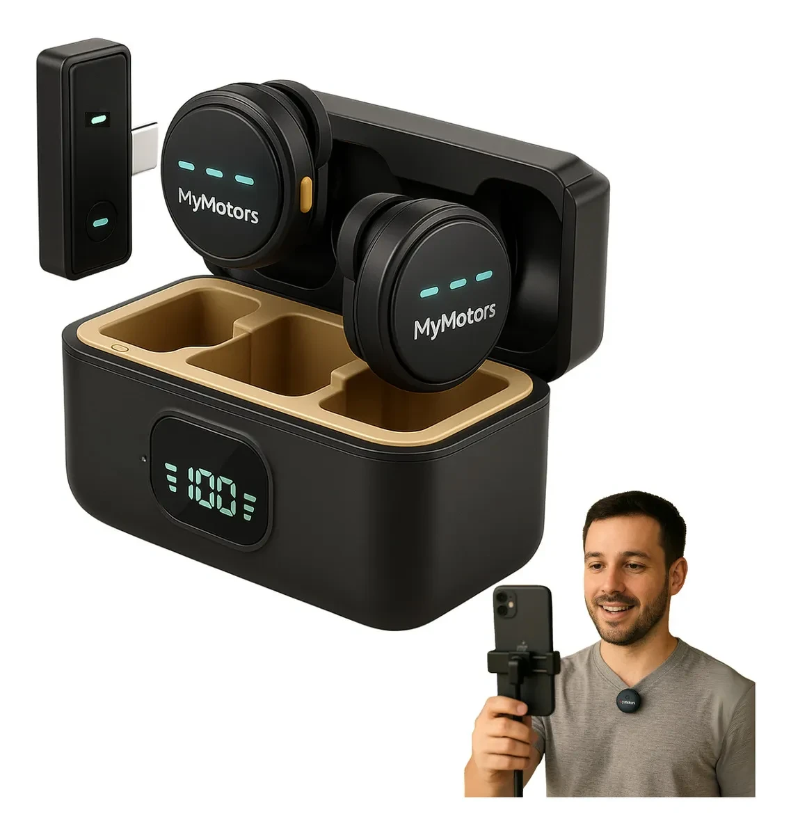 Microfone Lapela Sem Fio Mymotors Tipo C: Desconto e Frete Grátis! Microfone Lapela sem fio - Microfone Lapela Sem Fio Mymotors Tipo