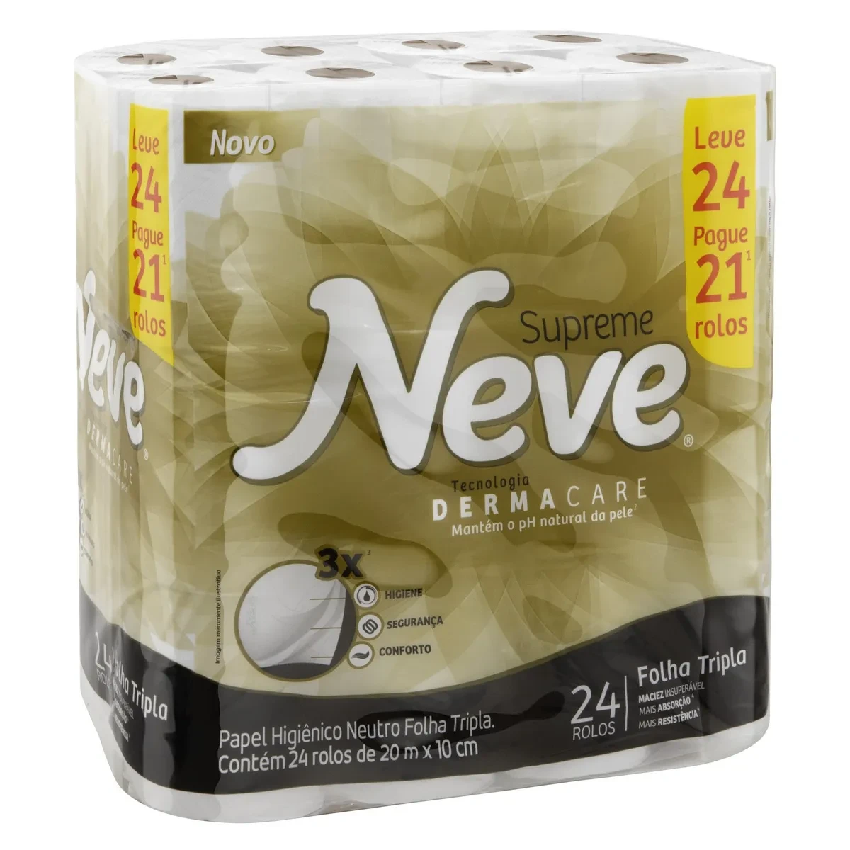 Papel Higiênico Neve Supreme Folha Tripla 24 Rolos com Frete Grátis Papel Higiênico Neve Supreme - Papel Higiênico Neve Supreme Folha Tripla