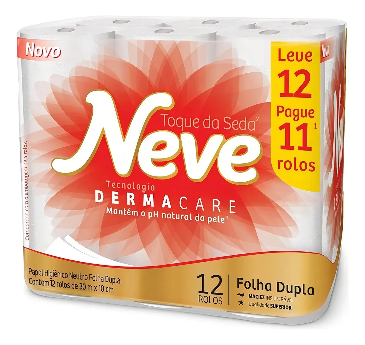 Papel Higiênico Neve Toque de Seda 12 Rolos Original com Melhor Preço Papel Higiênico Neve Toque de Seda - Papel Higiênico Neve Toque de Seda