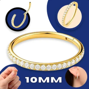 Piercing de Titânio - Piercing Titânio Argola Click Cravejada Addiesdive