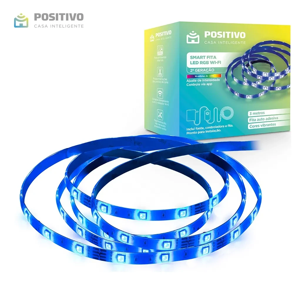 Smart Fita LED RGB Wi-Fi Positivo Casa Inteligente - Oferta Especial! Fita LED RGB - Smart Fita Led Positivo Casa Inteligente
