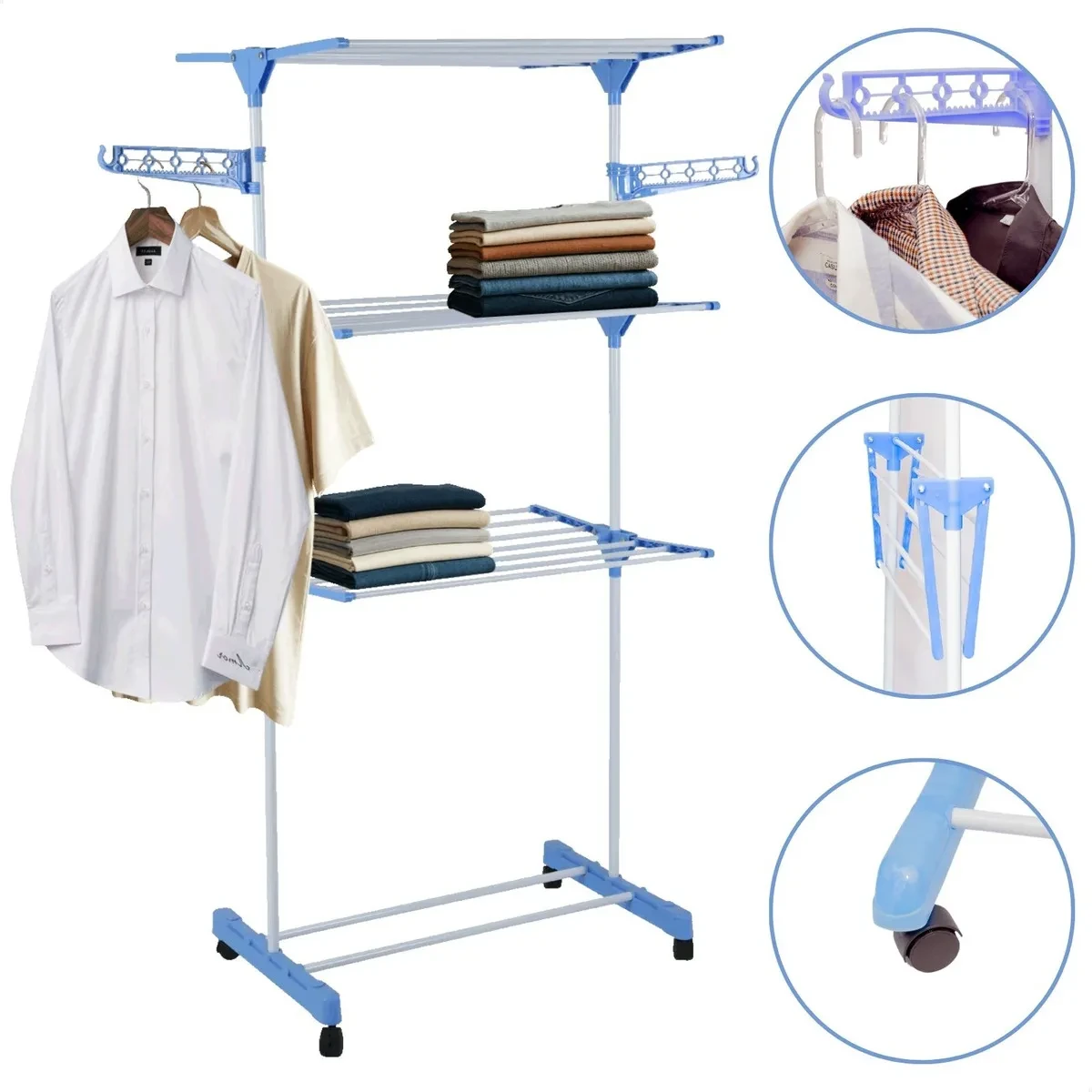 Varal de Chão Grande Dobrável Kontuz Azul: Melhor Preço e Frete Grátis! varal de chão - Varal De Chão Grande Kontuz 170