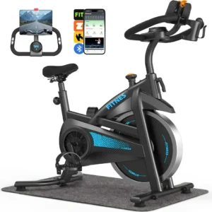 App+bluetooth+ Tapete Adequado para pessoas com peso até 150 quilos e altura entre 150 e 200 cm / Rmira Azul Preto Bicicleta Ergométrica Spinning Profissional Inércia 12kg