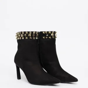 Bota Couro Lança Perfume - Bota Couro Com Aplicações Lança Perfume