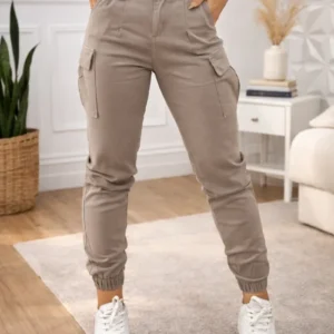 calça cargo jeans feminina - Calça Cargo Jogger Jeans Feminina Stillger