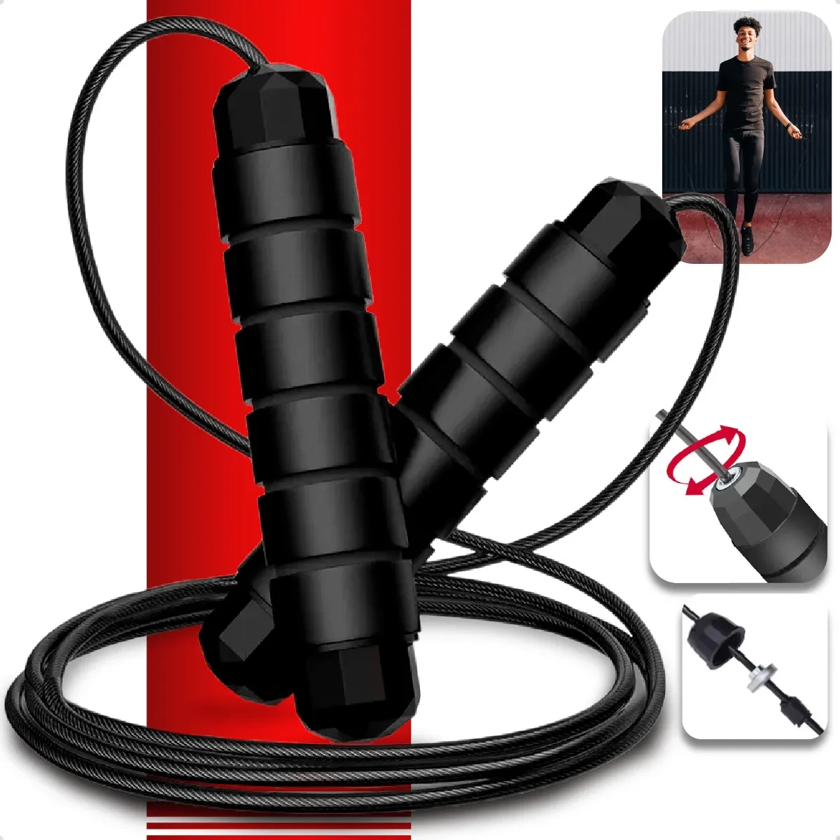 Corda de Pular Speed Rope Ajustável Homeroarte | Oferta e Desconto corda de pular - Corda de Pular Homeroarte Speed Rope
