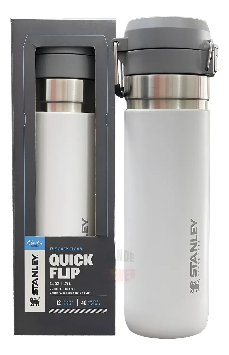 Garrafa térmica Stanley Quick Flip de aço inoxidável 710mL Polar Garrafa térmica Stanley Quick Flip de aço inoxidável 710mL Polar