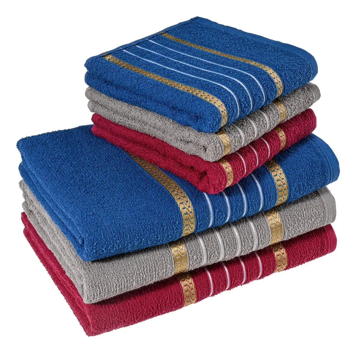 Jogo 6 Toalhas de Banho Laune Haus Listras - FRETE GRÁTIS e Melhor Preço toalha de banho atacado - Jogo 6 Toalhas Banho Laune Haus