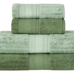 Jogo de Toalhas Buddemeyer Atena Fio Penteado Banho Verde/Verde Claro 4 peças