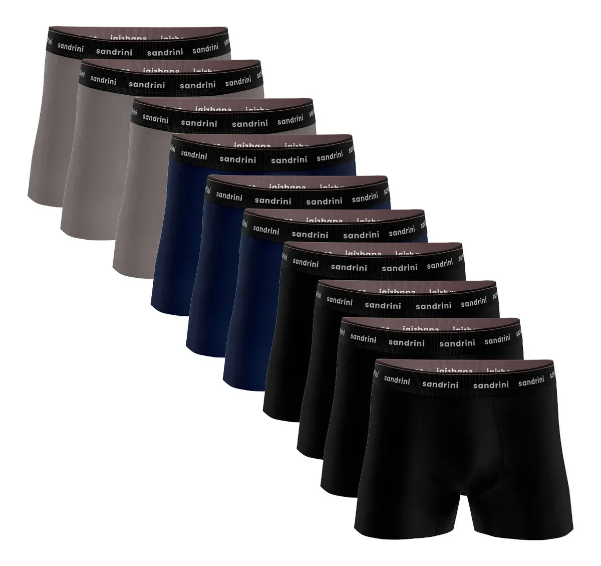 Kit 10 Cuecas Boxer Sandrini Originais Algodão: Conforto e Promoção cueca boxer algodão - Kit 10 Cuecas Boxer Sandrini Masculinas