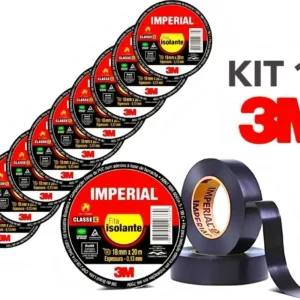 fita isolante 3M - Kit 10 Fita Isolante 3M Imperial