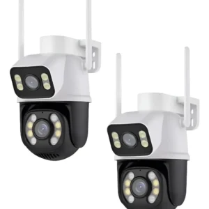 Kit 2 Câmera Wifi Externa A28 App Icsee Dupla Visão 3mp Prova Dágua Cor Branco