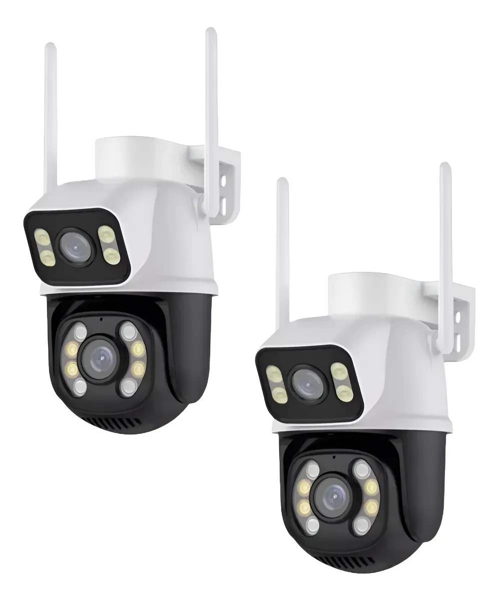 Kit 2 Câmera Wifi Externa A28 App Icsee Dupla Visão 3mp Prova Dágua Cor Branco Kit 2 Câmera Wifi Externa A28 App Icsee Dupla Visão 3mp Prova Dágua Cor Branco