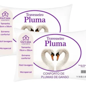 Travesseiro Plumas - Kit 2 Travesseiros Plumas GU Casa