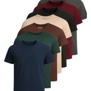 Kit 7 Camisetas Masculinas - Kit 7 Camisetas Basica Lisa Algodão