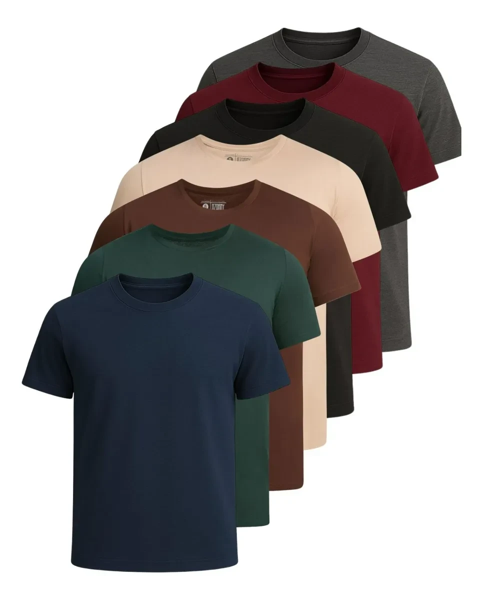Kit 7 Camisetas Masculinas Algodão Premium | Frete Grátis e Oferta Especial Kit 7 Camisetas Masculinas - Kit 7 Camisetas Basica Lisa Algodão