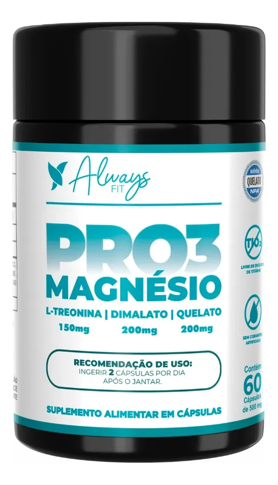 Pro3Magnésio Always Fit: Melhor Preço e Frete Grátis na Oferta Original Pro3Magnésio - Pro3Magnésio Always Fit Quelato Dimalato L-Treonina