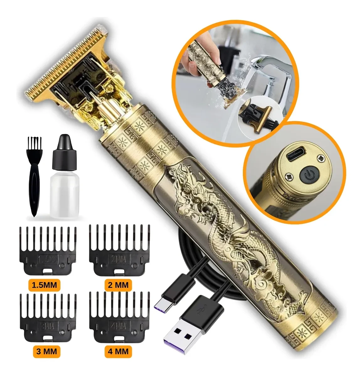 Máquina de Cortar Cabelo Dragão Barbeador RezzetKamufla - Melhor Preço e Oferta! máquina de cortar cabelo - Máquina de Cortar Cabelo RezzetKamufla Dragão