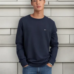 Moletom Tommy Jeans - Moletom Tommy Jeans Regular Crewneck Azul