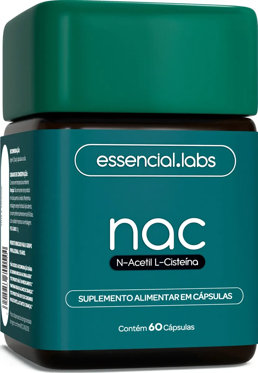 NAC 600mg Essencial Labs: Desconto na dose diária de N-Acetil Cisteína! NAC 600mg - NAC 600mg Essencial Labs