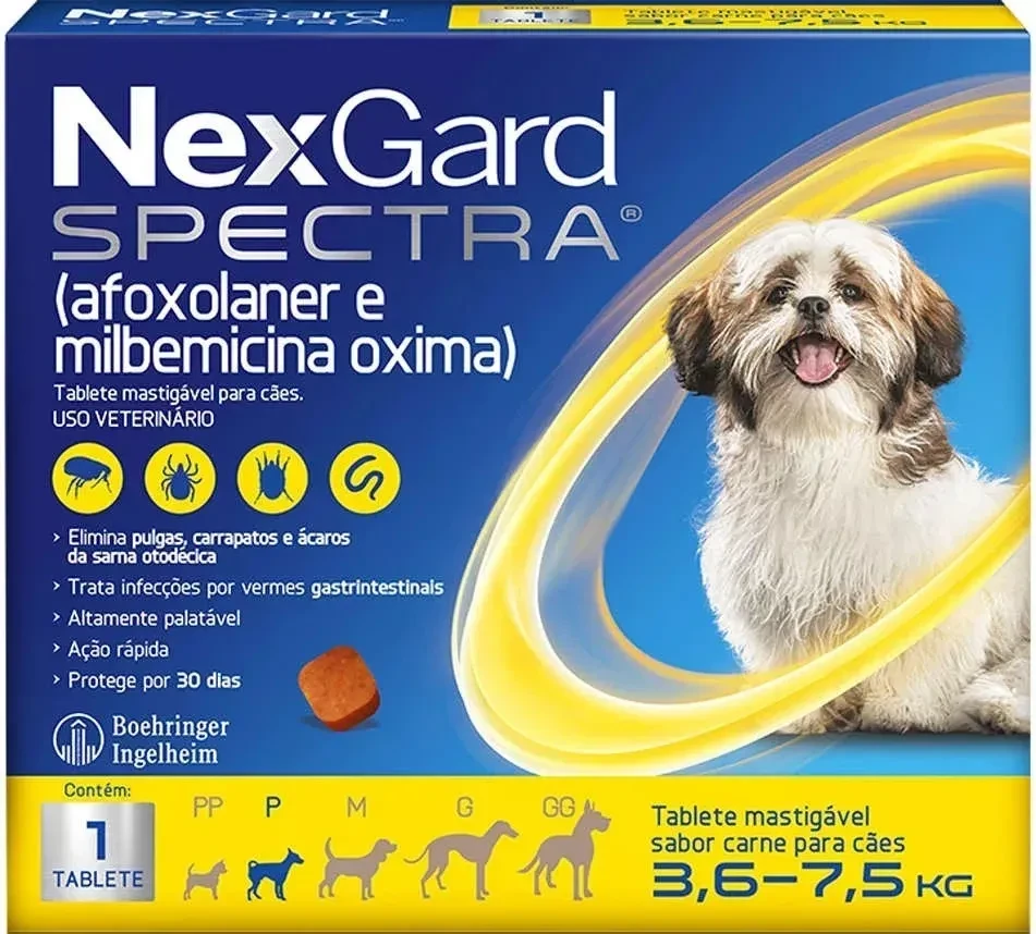 NexGard Spectra Original: Antipulgas e Vermífugo para Cães - Melhor Preço! NexGard Spectra - NexGard Spectra Antipulgas e Vermífugo Cães