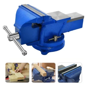 Torno Morsa De Bancada 6 Pol 150mm Base Giratória C/bigorna Azul