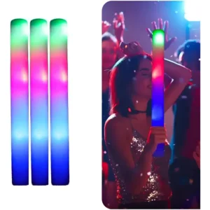 Kit 10 Bastão Led Neon Espuma Colorido Balada Festa Formatura Casamentos com LEDs Piscantes