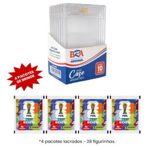 10 Case Magnético Figurinhas + 04 Pacotes Lacrados Da Copa