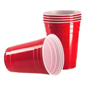 100 Copos Americano Descartável 440ml Beer Pong Vermelho Red Vermelho