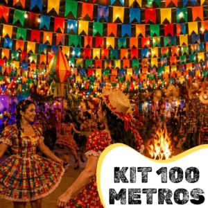 100 Metros Bandeirinha Plástica Grande Junina Julina Arraia DEKASA