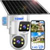 10mp Câmera De Segurança Ip Wifi Placa Solar Prova D’água Full Hd Lente Dupla Camera Dupla Eseecloud App Branco