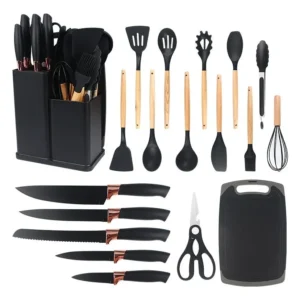 Kit Utensílios Cozinha Tábua Silicone 19 Peças Completo
