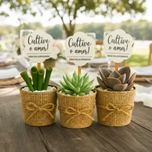 30 Lembrancinhas Casamento Mini Suculentas Personalizadas