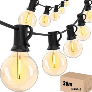 30m Inquebrável Varal Luz Corda G40 50 Lampadas Pátio Pub