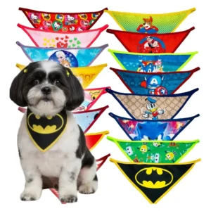 50 Bandanas Pet M Sublimadas Personagens Bandaninhas P Cães