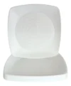 50 Pratos Acrílico Quadrado Refeição Resistente 22cm Branco P&B PRQ 22