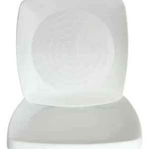 50 Pratos Acrílico Quadrado Refeição Resistente 22cm Branco P&B PRQ 22